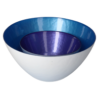 Set Di Bowl In Vetro Blu/azzurro, Eleganti Per Insalate E Centrotavola