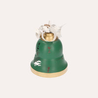 Campanella Natalizia Verde in Metallo con Fiocco - Decorazione Arredo Casa