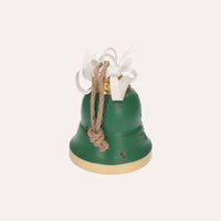 Campanella Natalizia Verde in Metallo con Fiocco - Decorazione Arredo Casa