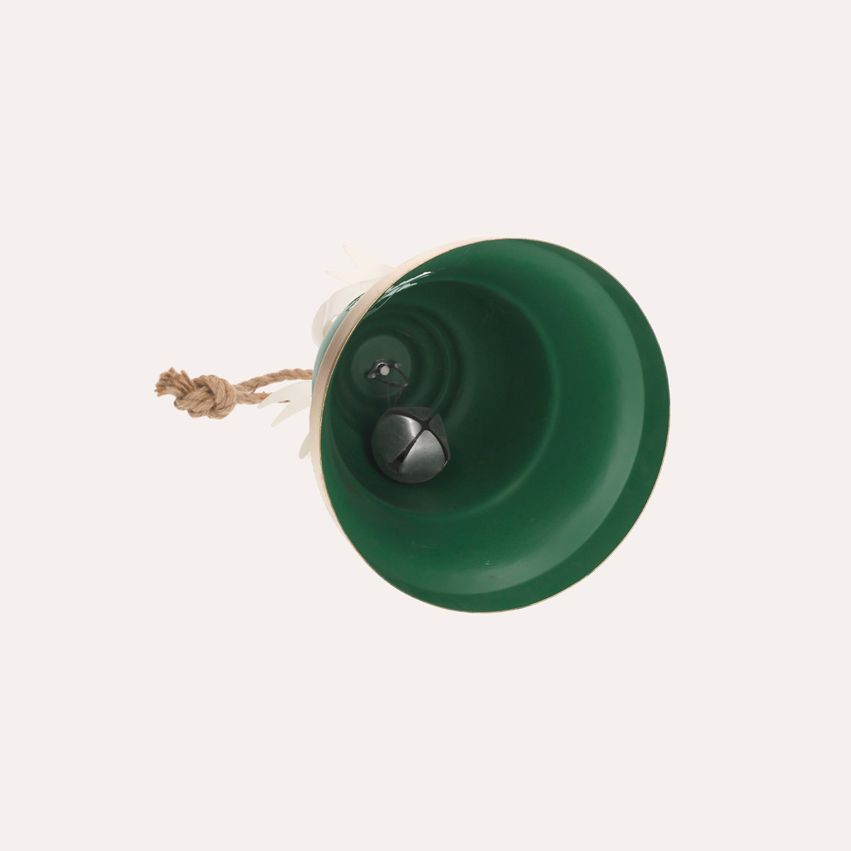 Campanella Natalizia Verde in Metallo con Fiocco - Decorazione Arredo Casa