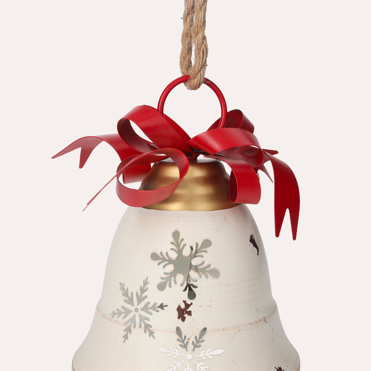 Campana Natalizia Bianca in Latta – Decorazione da Appendere