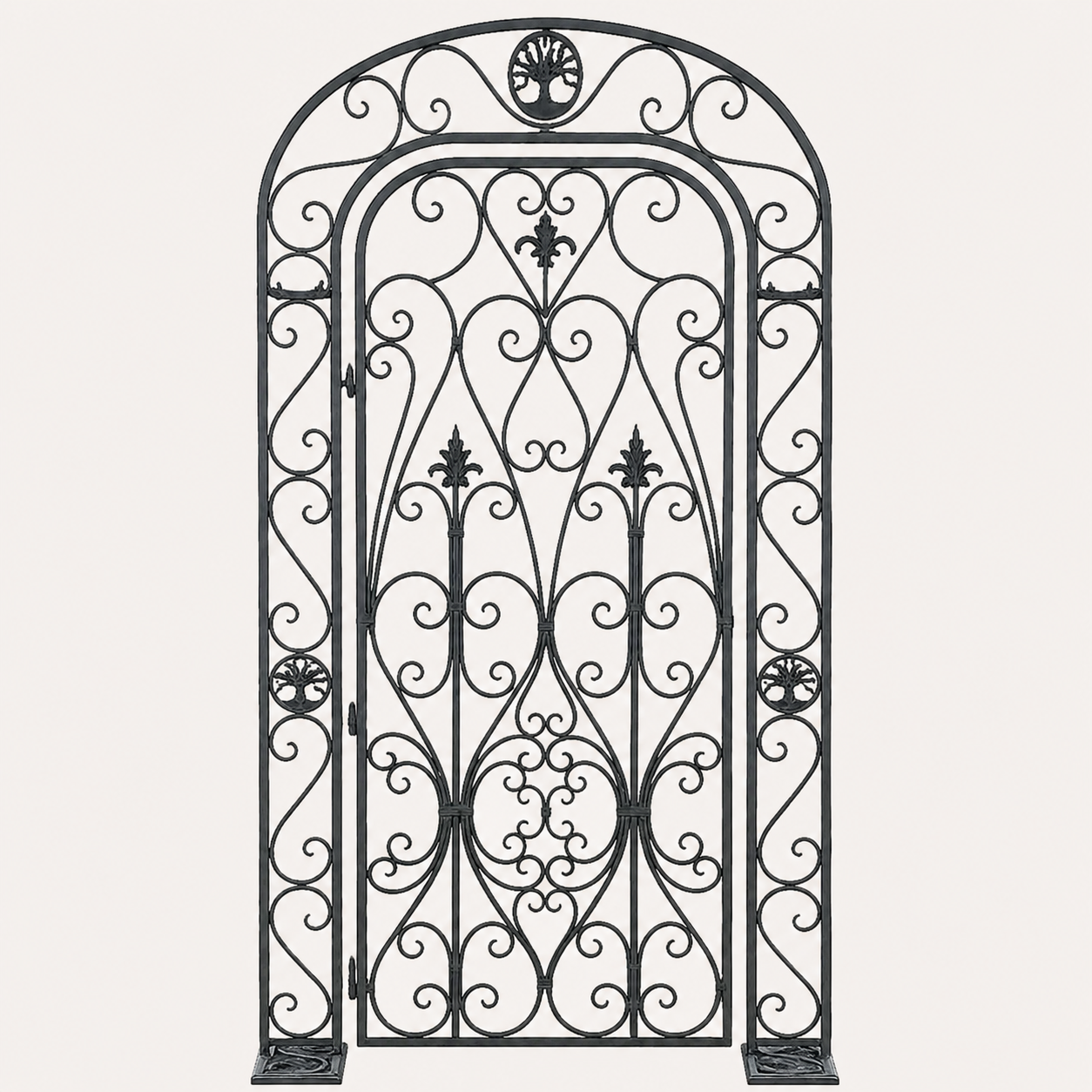 Cancello Decorativo in Ferro Verde Inglese 130x232 cm