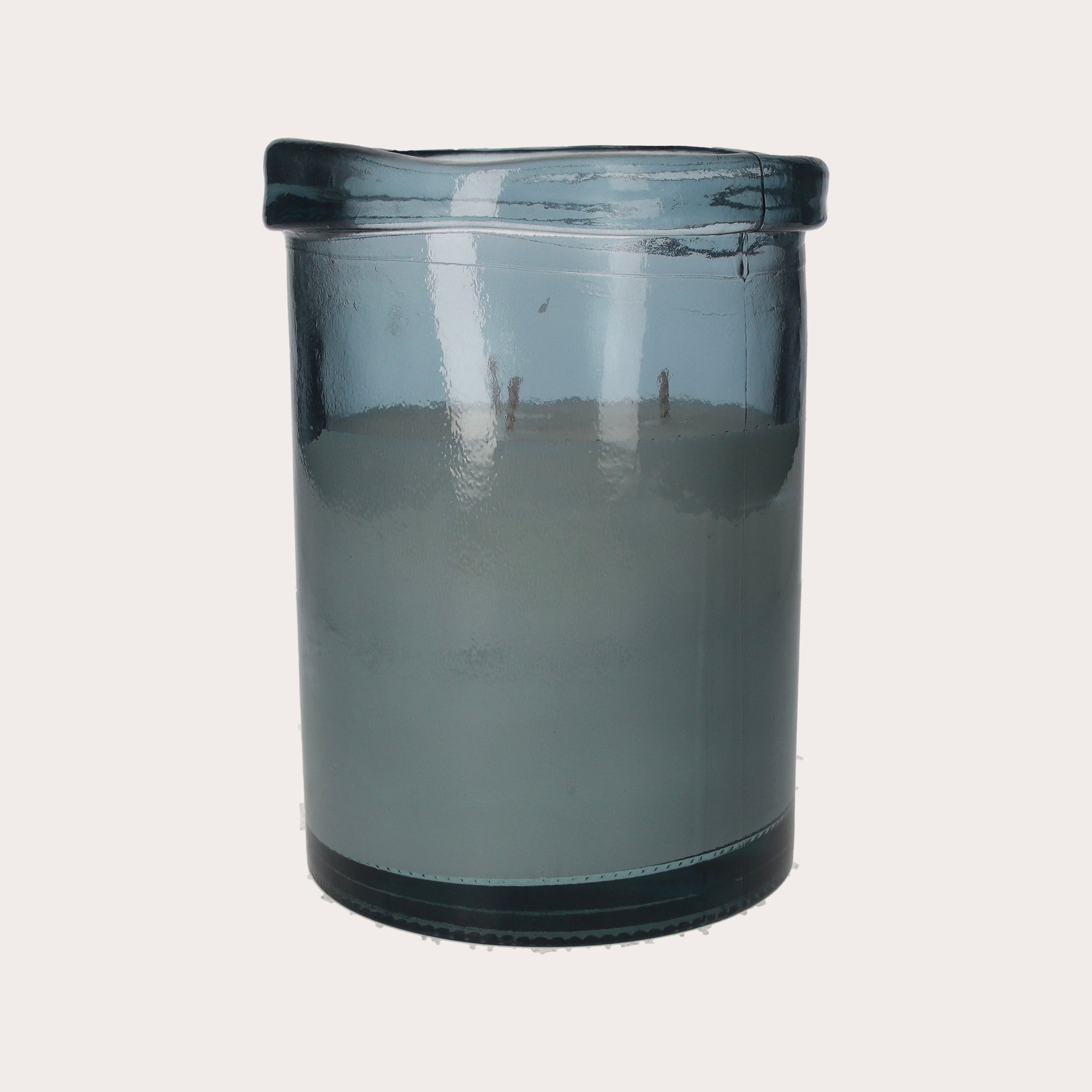 Cobalt Blue Recycled Glass Candle, Natural Soy Wax, Berries Fragrance 