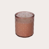 Candela In Vetro Riciclato Rosa Trasparente, Cera Di Soia Naturale, Fragranza Berries