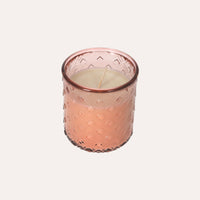 Candela in Vetro Riciclato Rosa Trasparente – Cera di Soia Naturale, Fragranza Berries