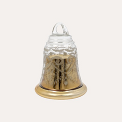 Small Campana Gold Candle in Glass H.20x14 with Box