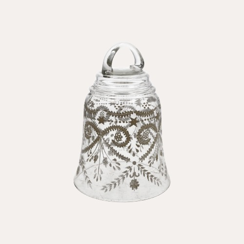 Candela Campana Gold in Vetro H20x14 con Scatola – Decorazione Natalizia