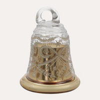 Candela Campana Gold in Vetro H25x18 con Scatola – Decorazione Natalizia