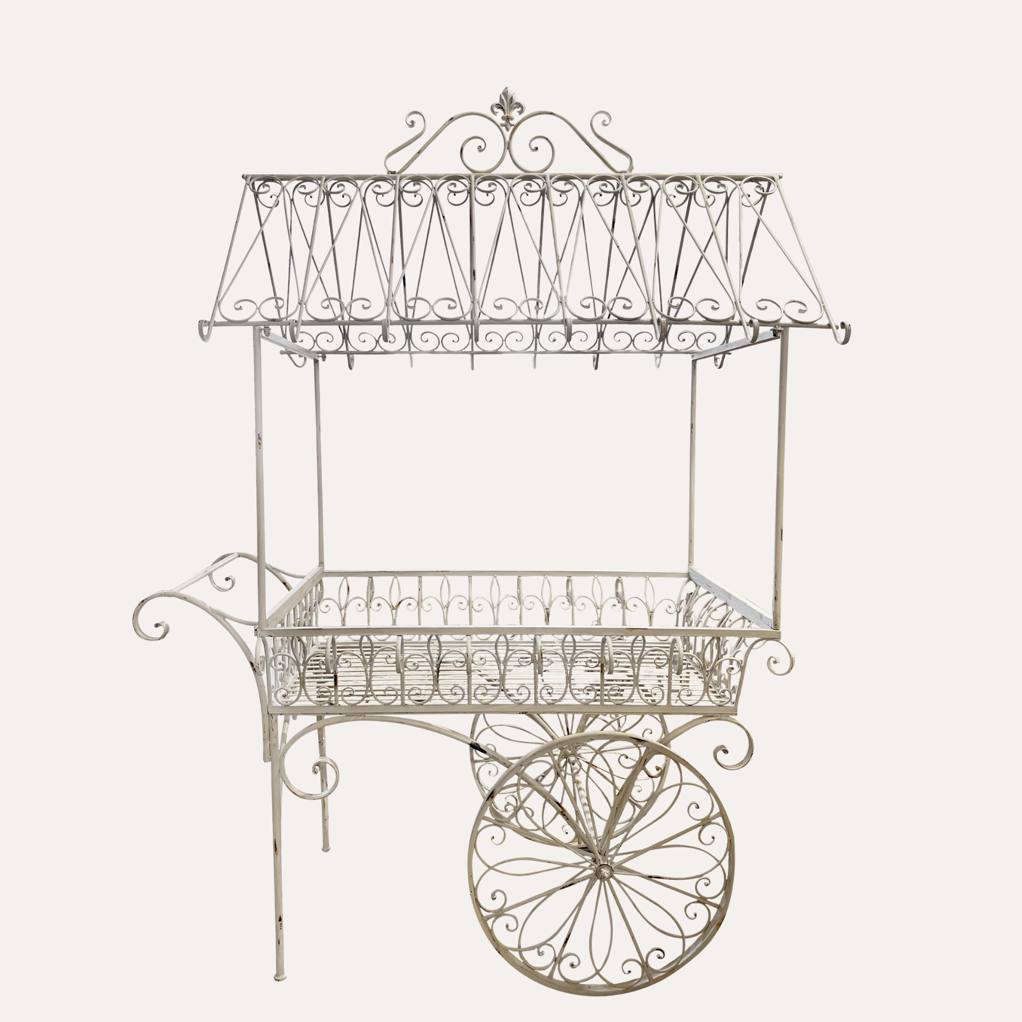 Carretto Decorativo Antik in Ferro – Scenografico Arredo Vintage da Giardino H237x175x100 cm