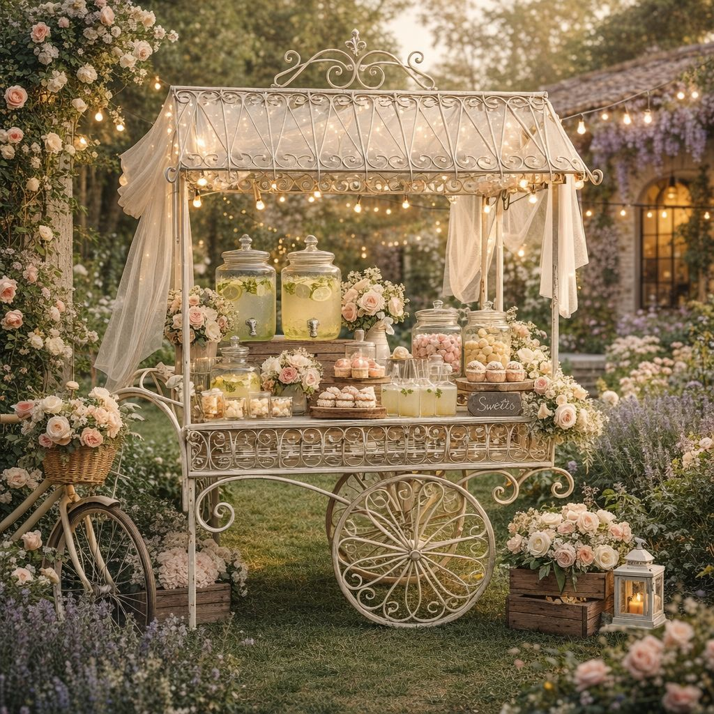 Carretto Decorativo Antik in Ferro – Scenografico Arredo Vintage da Giardino H237x175x100 cm