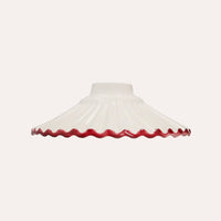 Paralume in Ceramica Bianca con Bordo Rosa - Made in Italy diametro cm 20
