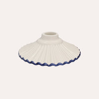 Paralume in Ceramica Bianca con Bordo Blu - Made in Italy diametro 20 cm