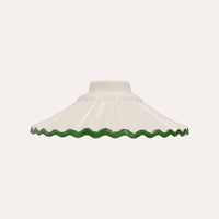 Paralume in Ceramica Bianca con Bordo Verde