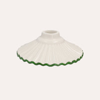 Paralume in Ceramica Bianca con Bordo Verde