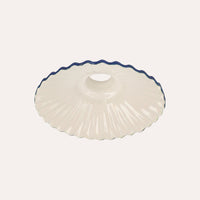 Paralume in Ceramica Bianca con Bordo Blu - Made in Italy diametro 20 cm