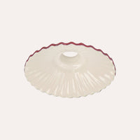 Paralume in Ceramica Bianca con Bordo Rosa - Made in Italy diametro cm 20