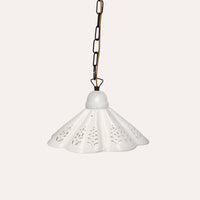 Lampadario a Sospensione in Ceramica Bianca Rustica