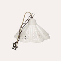 Lampadario a Sospensione in Ceramica Bianca Rustica