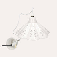 Lampadario a Sospensione Ceramica Bianca Traforata 30 cm - Charm Rustico