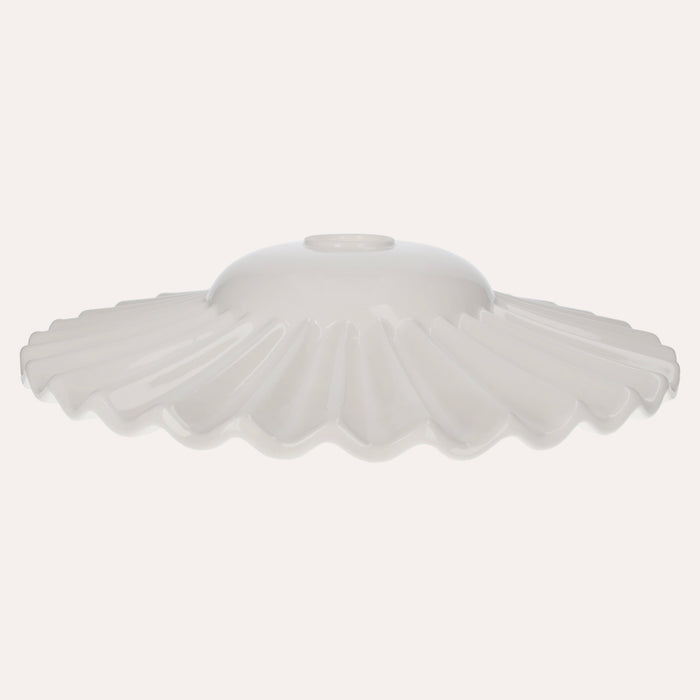 Paralume in Ceramica Ondulato Bianco – Realizzato a Mano in Italia, Ø 39 cm