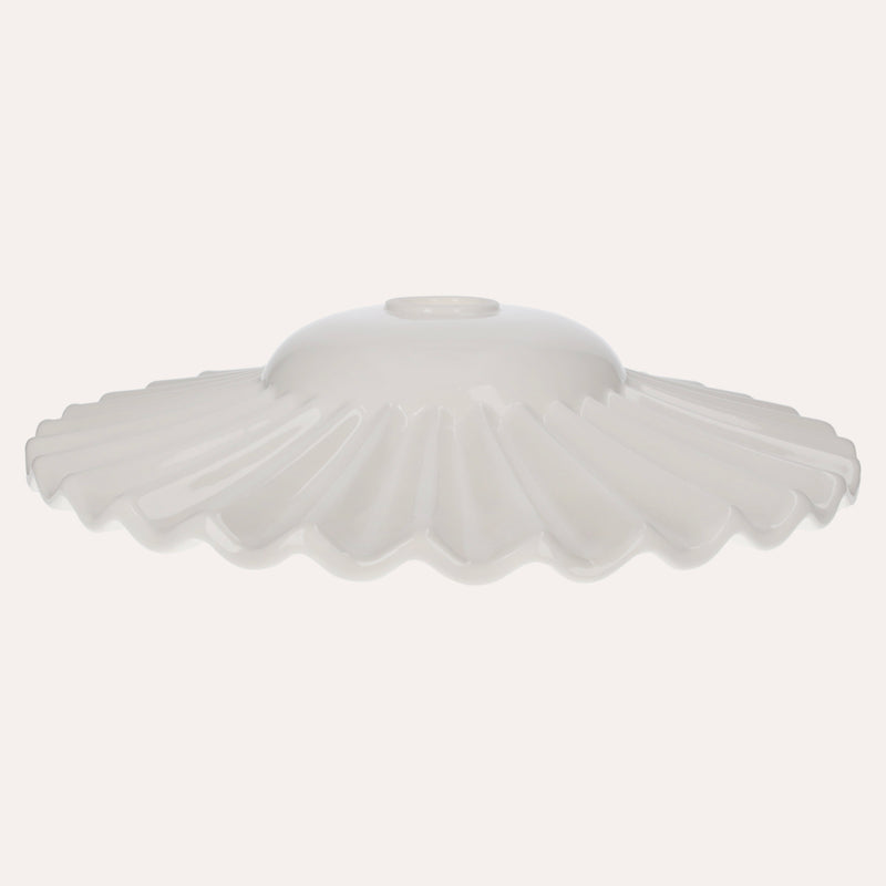 Paralume in Ceramica Ondulato Bianco – Realizzato a Mano in Italia, Ø 39 cm