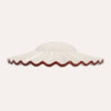 White Wavy Ceramic Lampshade with Brown Edge Ø 39 cm