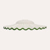 White Wavy Ceramic Lampshade With Green Edge Ø. 39cm
