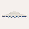 White Wavy Ceramic Lampshade With Blue Edge Ø. 39cm