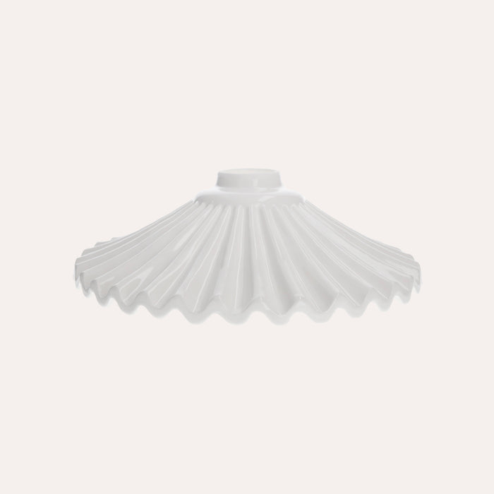 Paralume Rustico Ceramica Ondulata Bianca 30 cm - Eleganza Artigianale