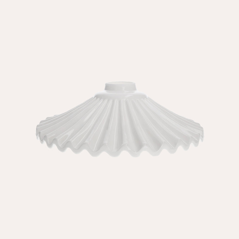 Paralume Rustico Ceramica Ondulata Bianca 30 cm - Eleganza Artigianale