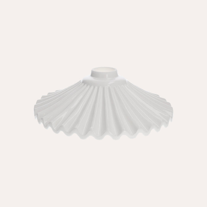 Paralume Rustico Ceramica Ondulata Bianca 30 cm - Eleganza Artigianale