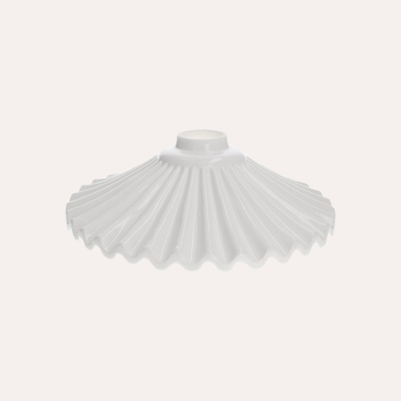 Paralume Rustico Ceramica Ondulata Bianca 30 cm - Eleganza Artigianale