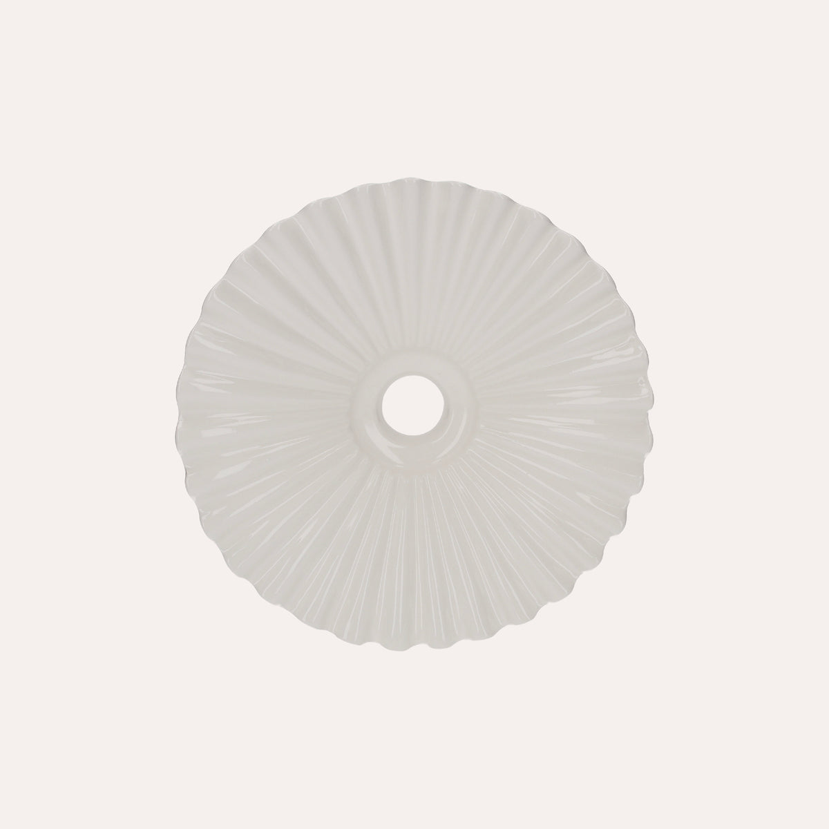 Paralume Rustico Ceramica Ondulata Bianca 30 cm - Eleganza Artigianale