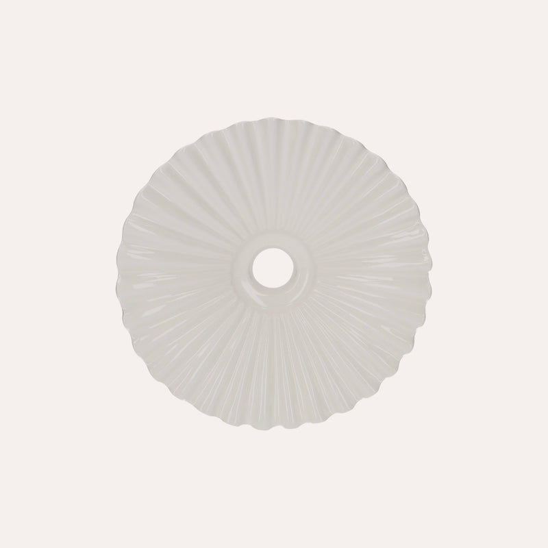 Paralume Rustico Ceramica Ondulata Bianca 30 cm - Eleganza Artigianale