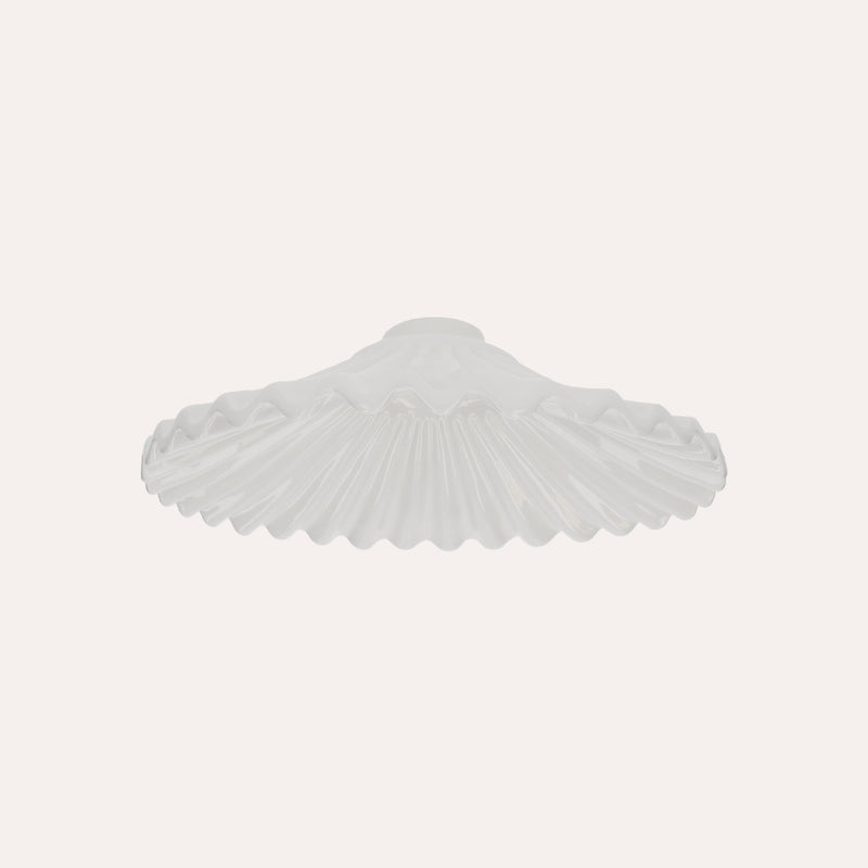 Paralume Rustico Ceramica Ondulata Bianca 30 cm - Eleganza Artigianale