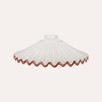 Paralume Rustico Ceramica Bianca con Bordo Marrone 30 cm, made in Italy