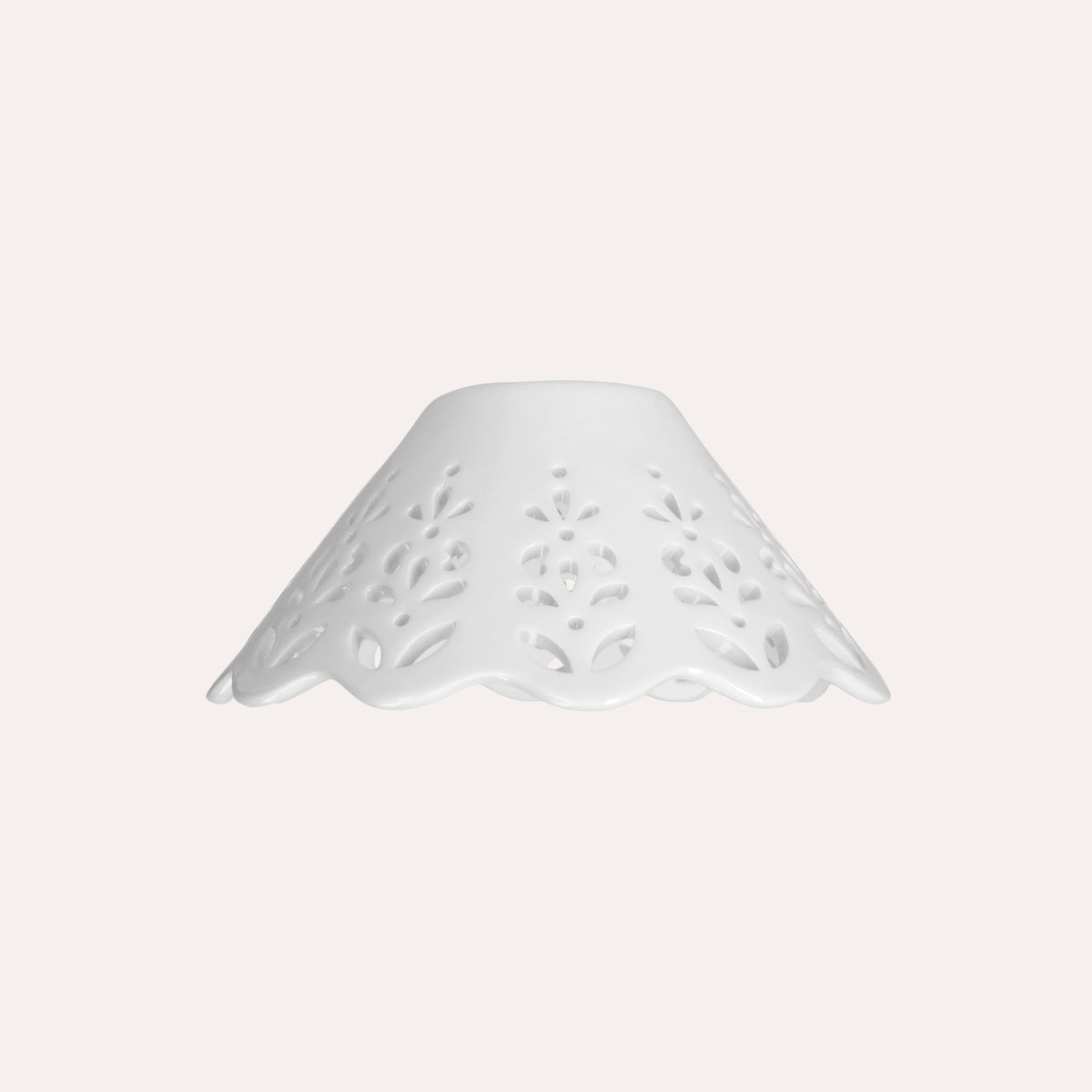 Paralume in Ceramica Traforata Bianco, Ø 18 cm