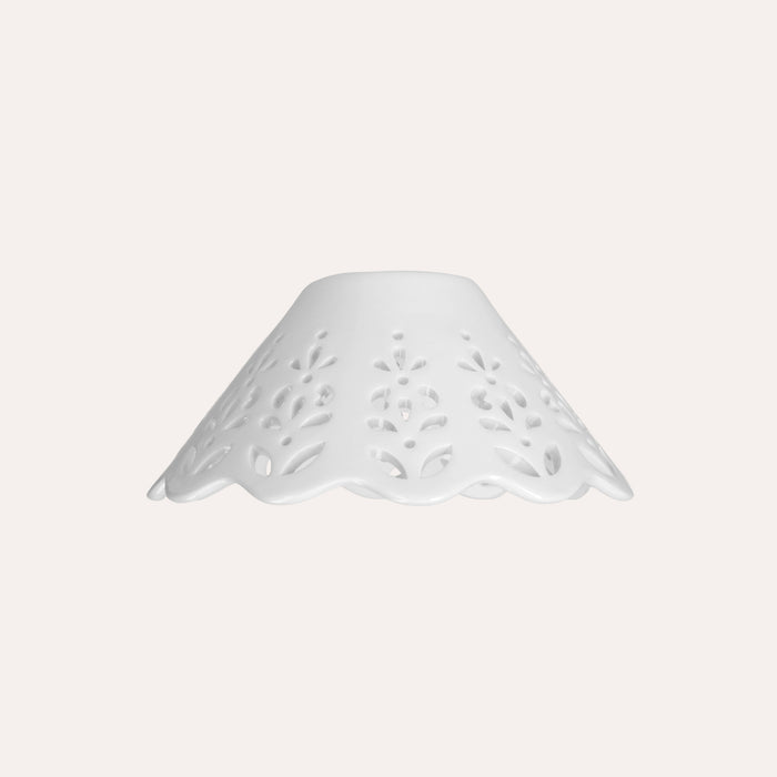Paralume in Ceramica Traforata Bianco, Ø 18 cm