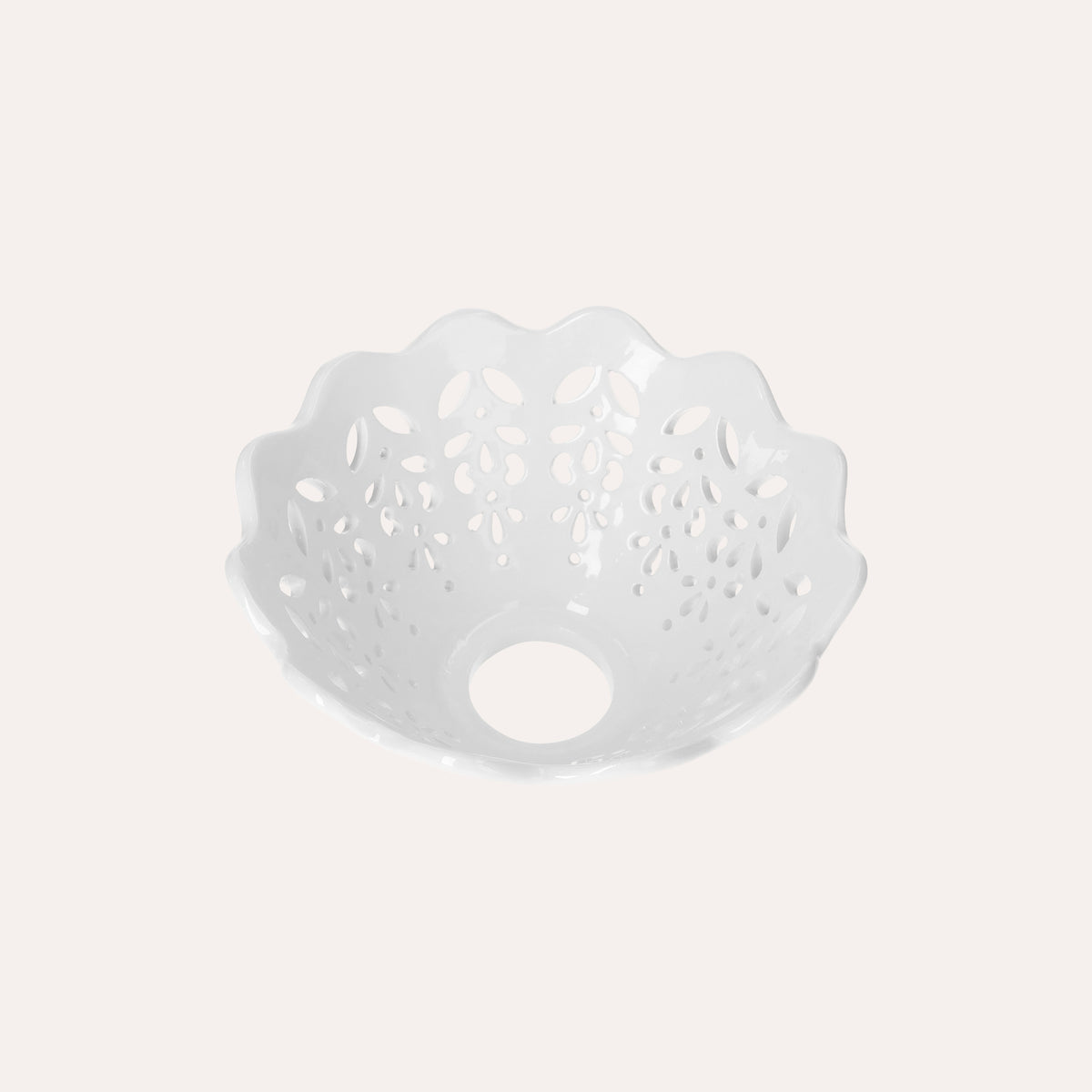 Paralume in Ceramica Traforata Bianco, Ø 18 cm