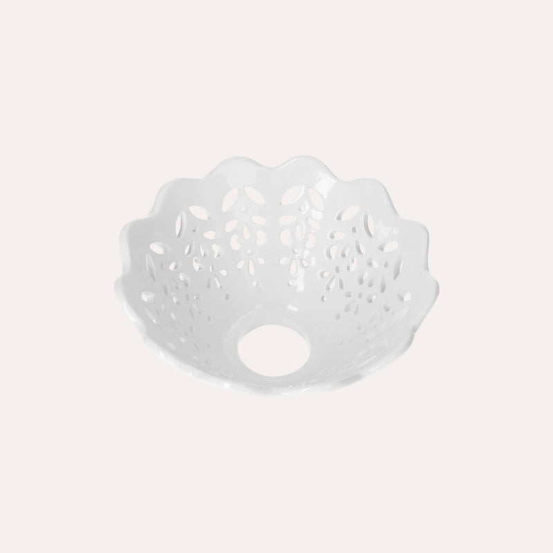 Paralume in Ceramica Traforata Bianco, Ø 18 cm