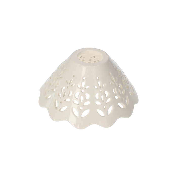 Paralume in Ceramica Traforata Bianco, Ø 18 cm