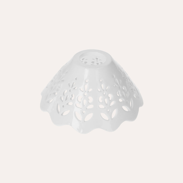 Paralume in Ceramica Traforata Bianco, Ø 18 cm