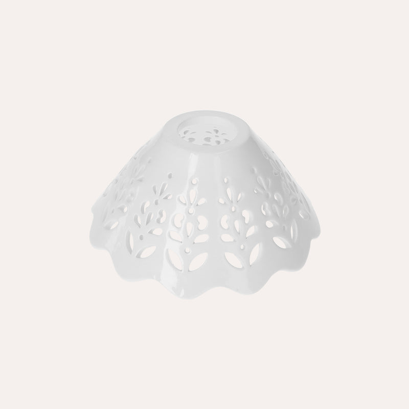 Paralume in Ceramica Traforata Bianco, Ø 18 cm