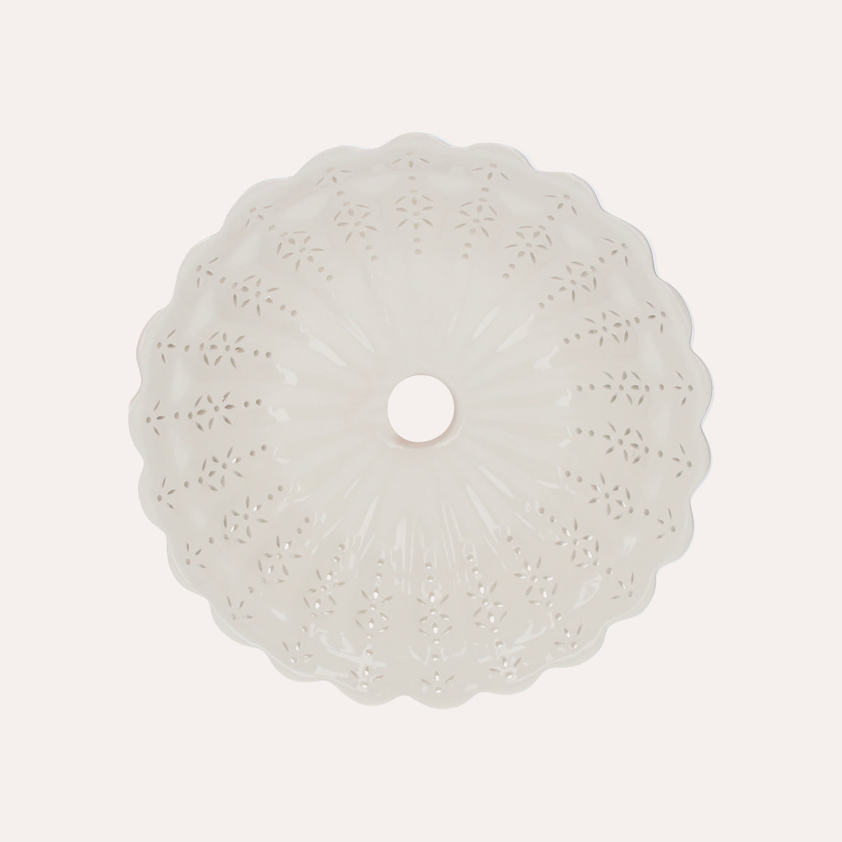Paralume Ceramica Bianca Traforata, diametro cm 32, made in Italy
