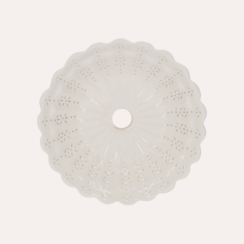 Paralume Ceramica Bianca Traforata, diametro cm 32, made in Italy