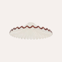Paralume Rustico Ceramica Bianca con Bordo Marrone 30 cm, made in Italy