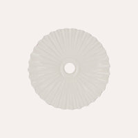 Paralume Rustico Ceramica Bianca con Bordo Marrone 30 cm, made in Italy