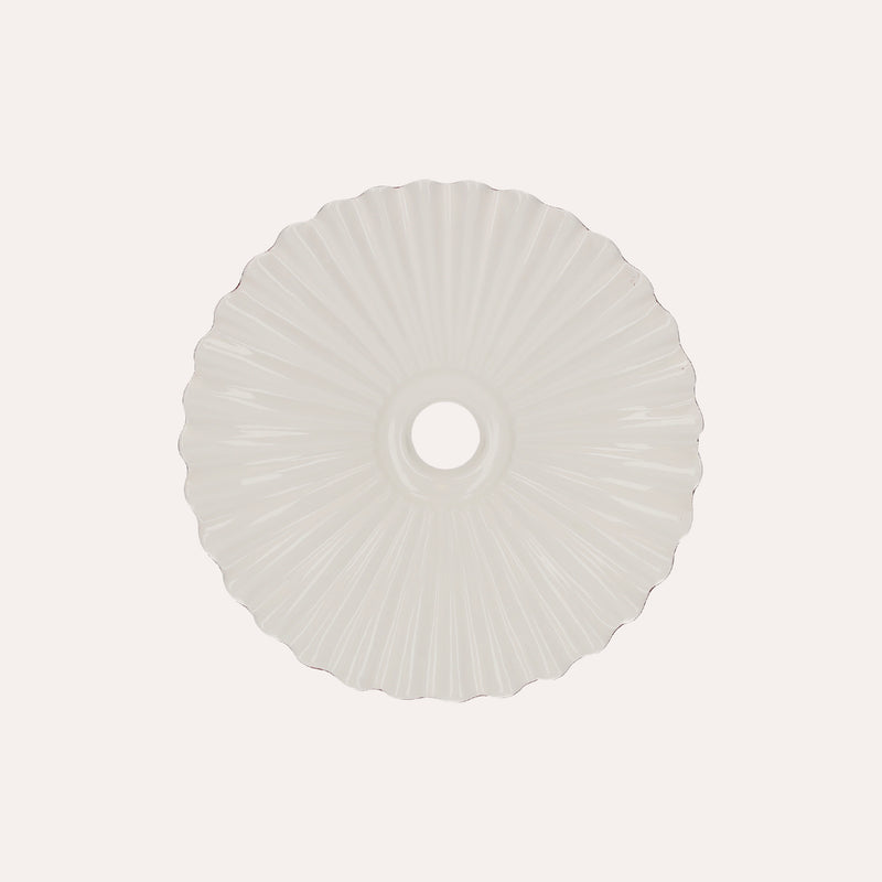 Paralume Rustico Ceramica Bianca con Bordo Marrone 30 cm, made in Italy