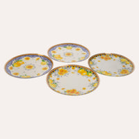 Servizio 4 Piatti in Porcellana Decorata con Limoni e Fiori – Stile Mediterraneo