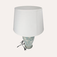 Lampada in Ceramica Verde Acquamarina con Paralume Bianco